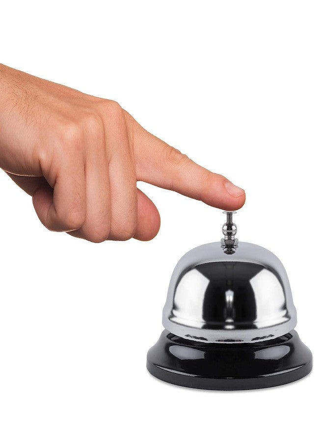 KIRA 2 Pack Call Bell Front Desk 3.35 inch Silver Metal Anti-Rust Ringing Service Bell, for Hotels, Offices, Pet Dog Training, Schools, Reception, Restaurants, Warehouses, Elderly and Kids Hospitals - Image 3